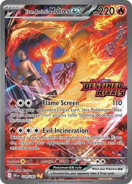 Team Rocket's Moltres ex (Destined Rivals Stamp) (229/182) 