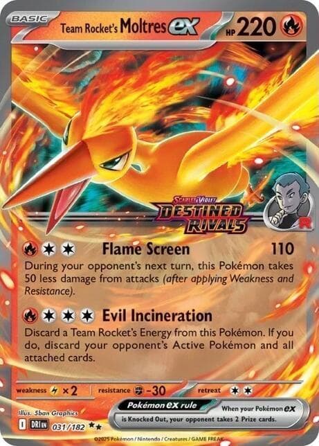 Team Rocket's Moltres ex (Destined Rivals Stamp) (31/182)